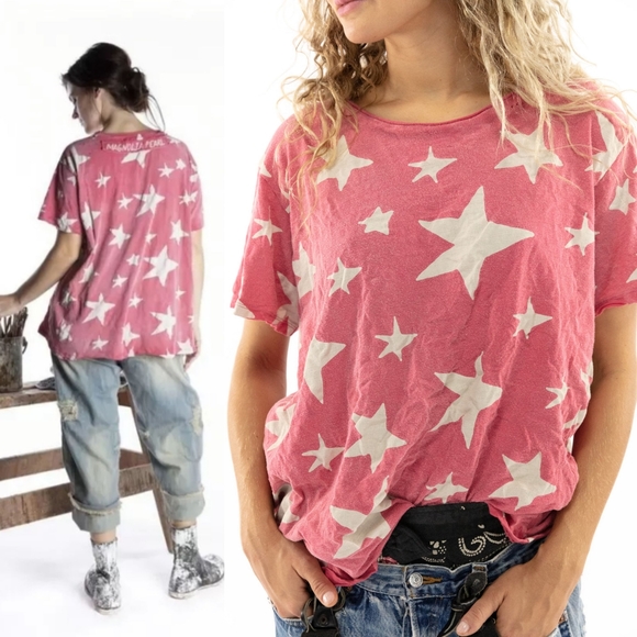 New Magnolia Pearl Rothko Star Tee Top 944 red pink t-shirt Rockstar galaxy MP - Picture 7 of 17